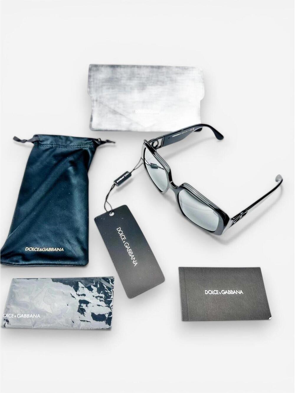 Dolce & Gabbana DG4386 Black Oversized Square Sunglasses DG Logo | NWT - Picture 8 of 9